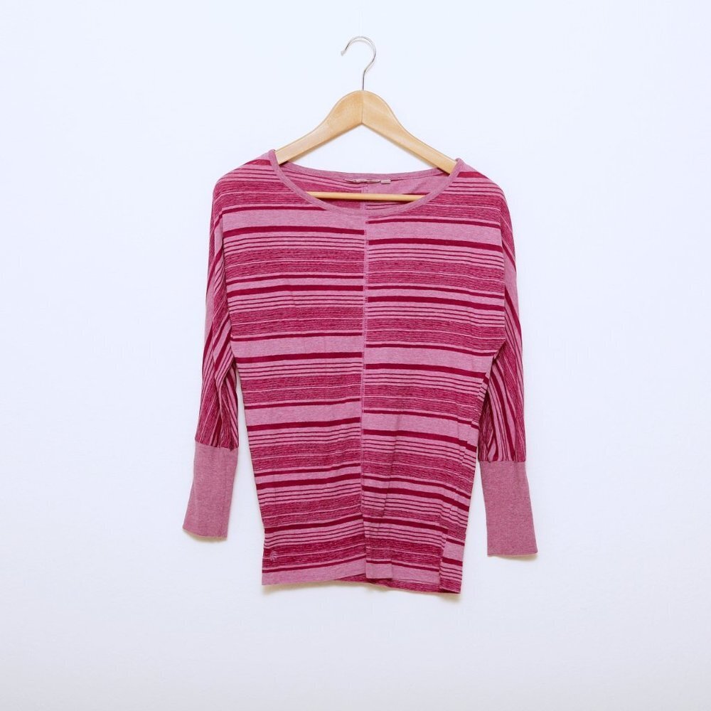 Athleta Striped Crew Neck Long‎ Sleeve Top